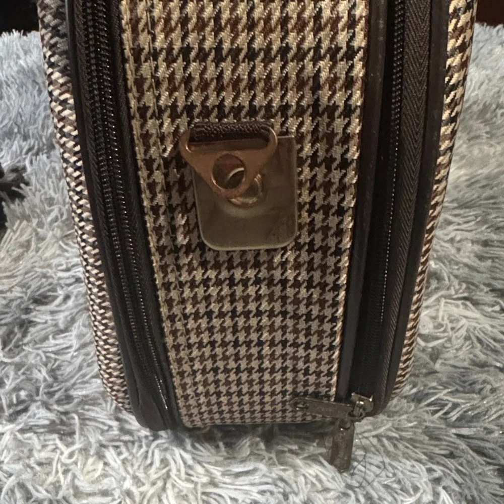 Classic Houndstooth Messenger Bag with Leather Accents